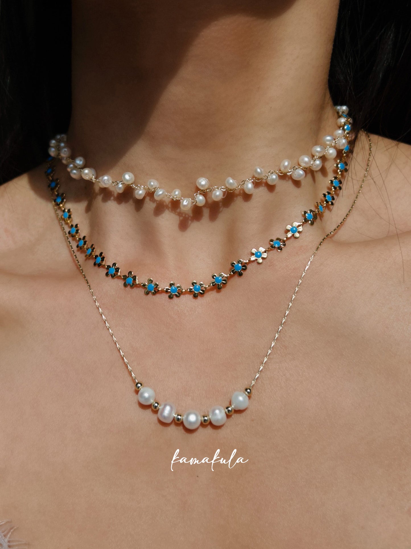 Five Pearl Bead Necklace