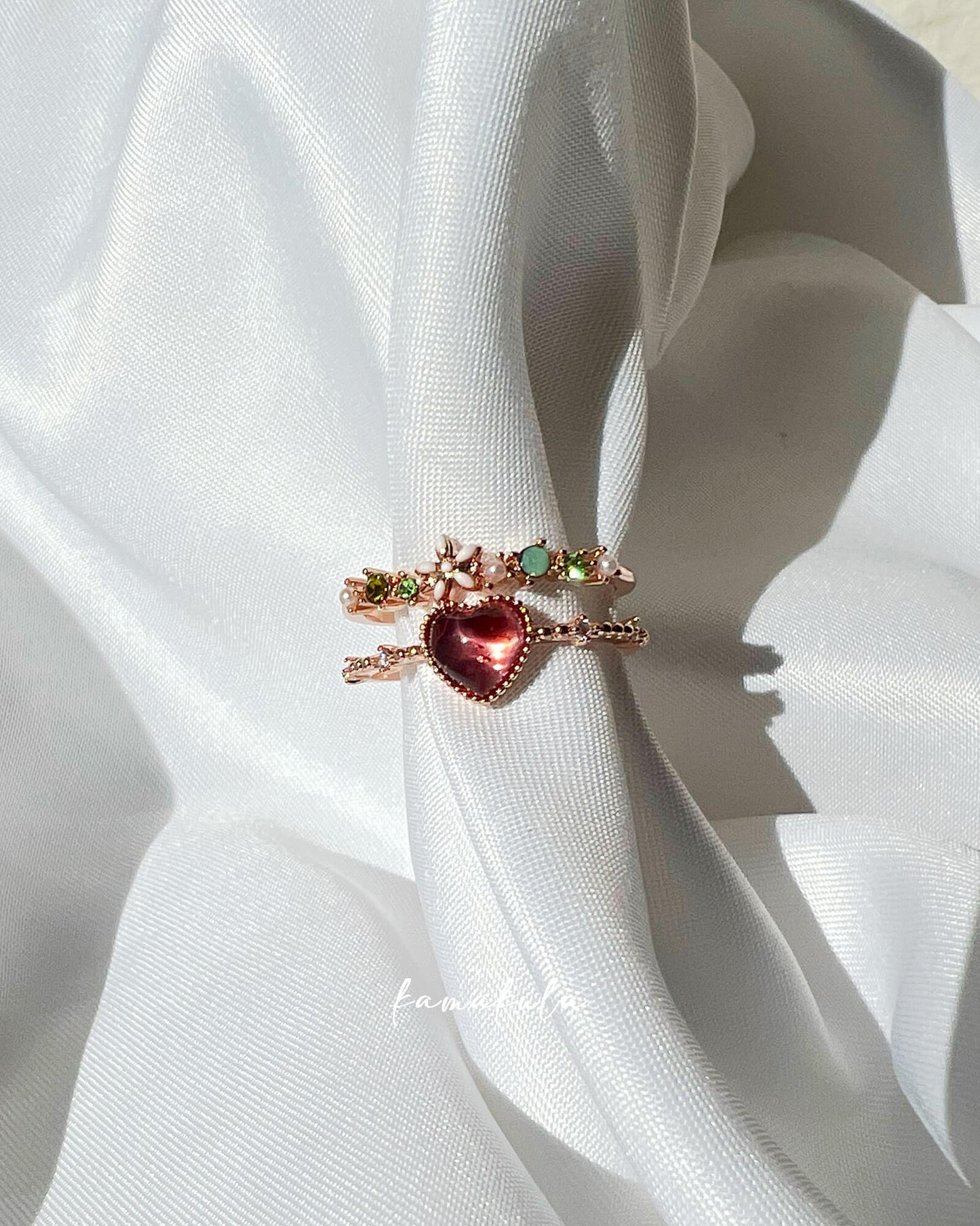 Floral Heart Crown Ring