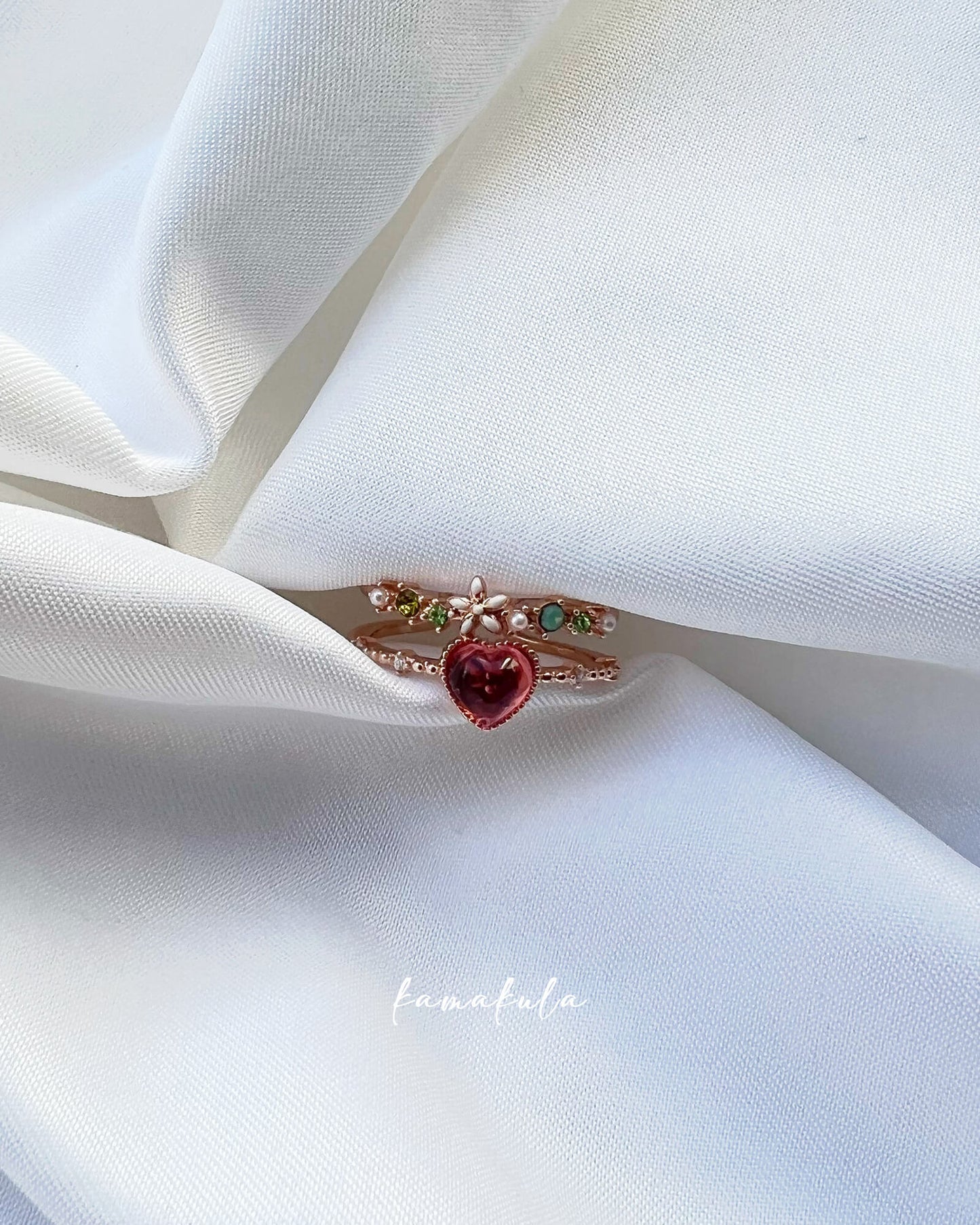 Floral Heart Crown Ring