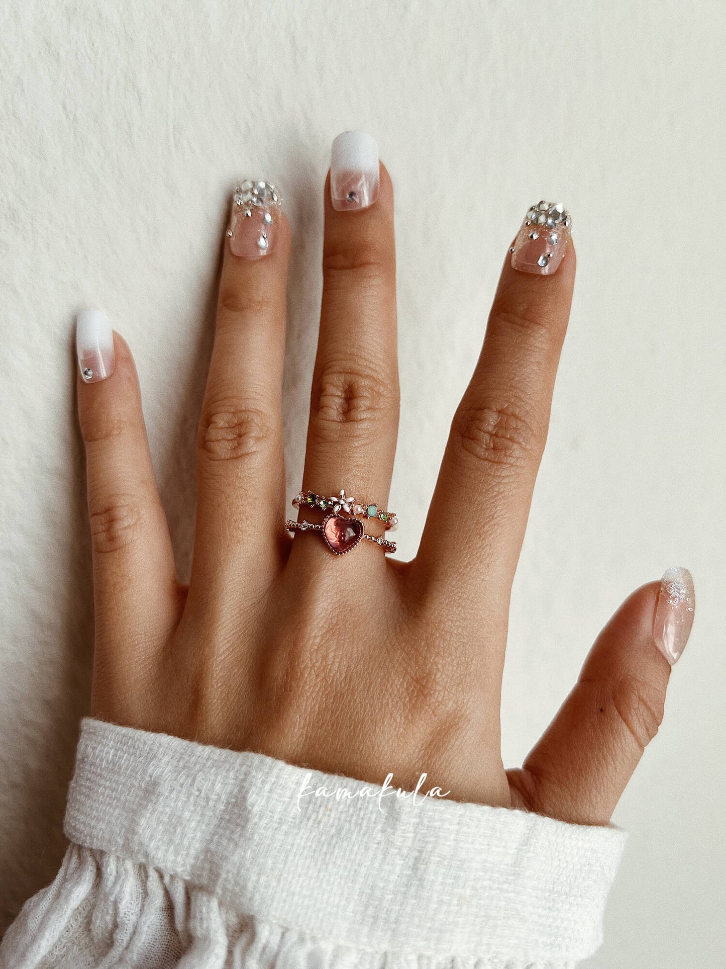 Floral Heart Crown Ring