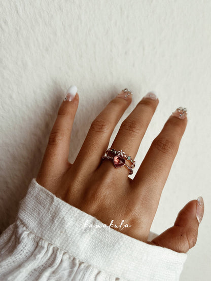 Floral Heart Crown Ring