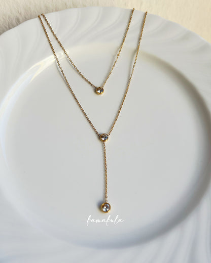 Gemstone Layered Y Necklace