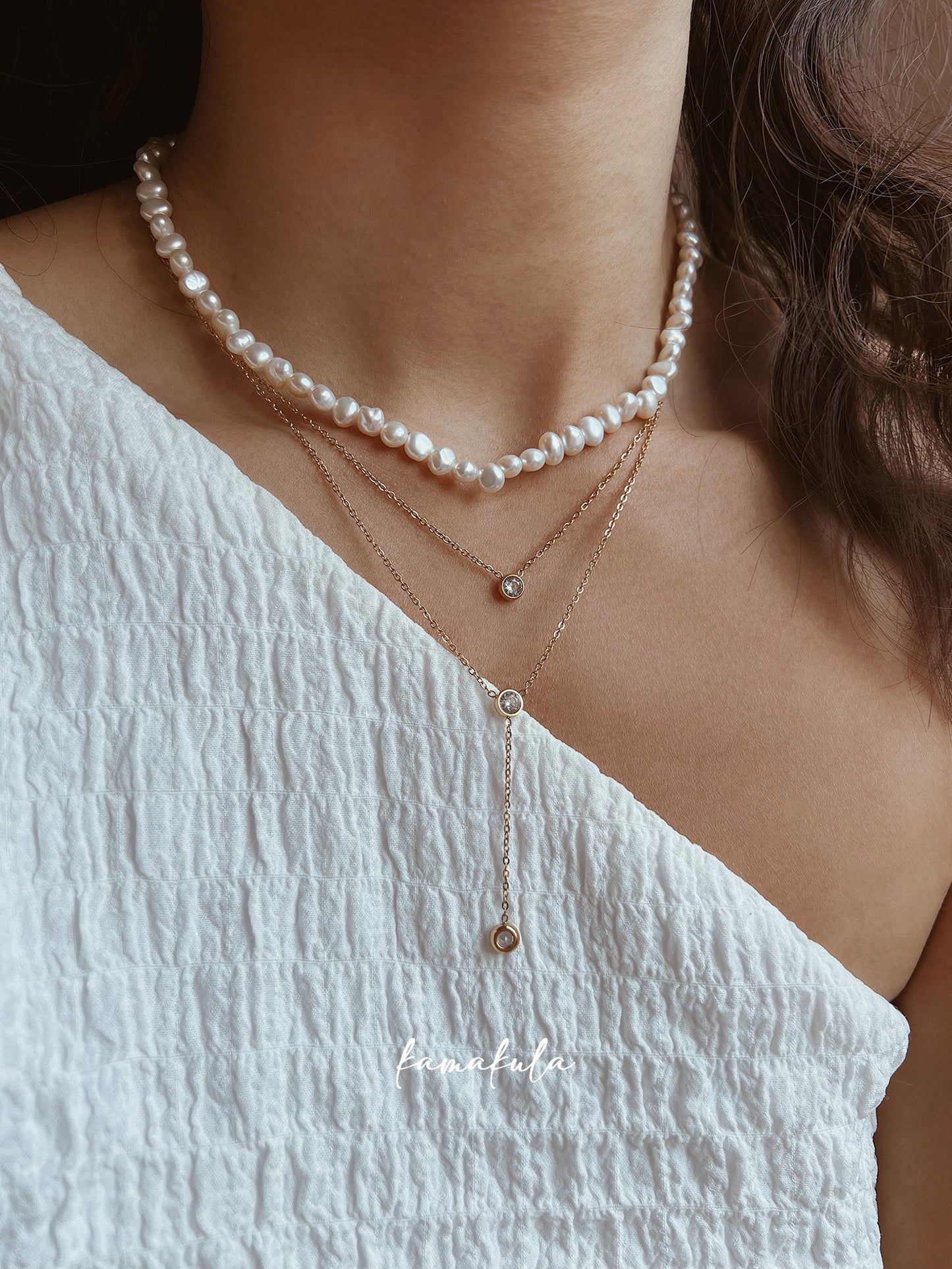 Gemstone Layered Y Necklace