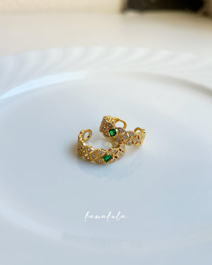 Jasmine Emerald Filigree Ring