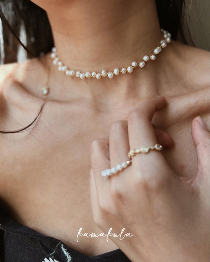 Jasmine Pearl Choker Necklace