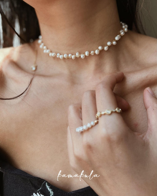 Jasmine Pearl Choker Necklace