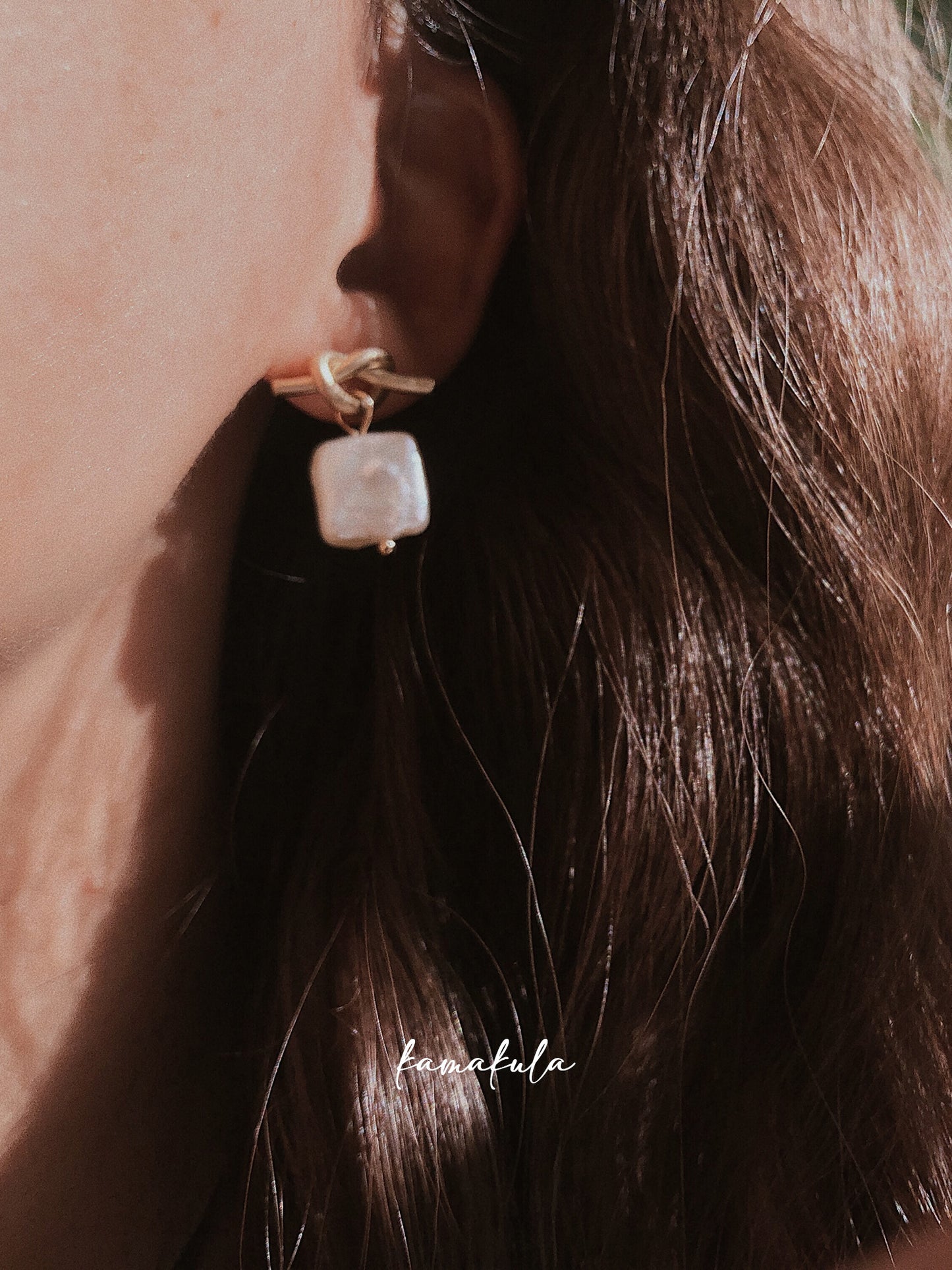 Knot Pearl Drop Earrings