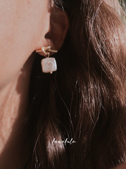 Knot Pearl Drop Earrings