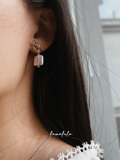Knot Pearl Drop Earrings