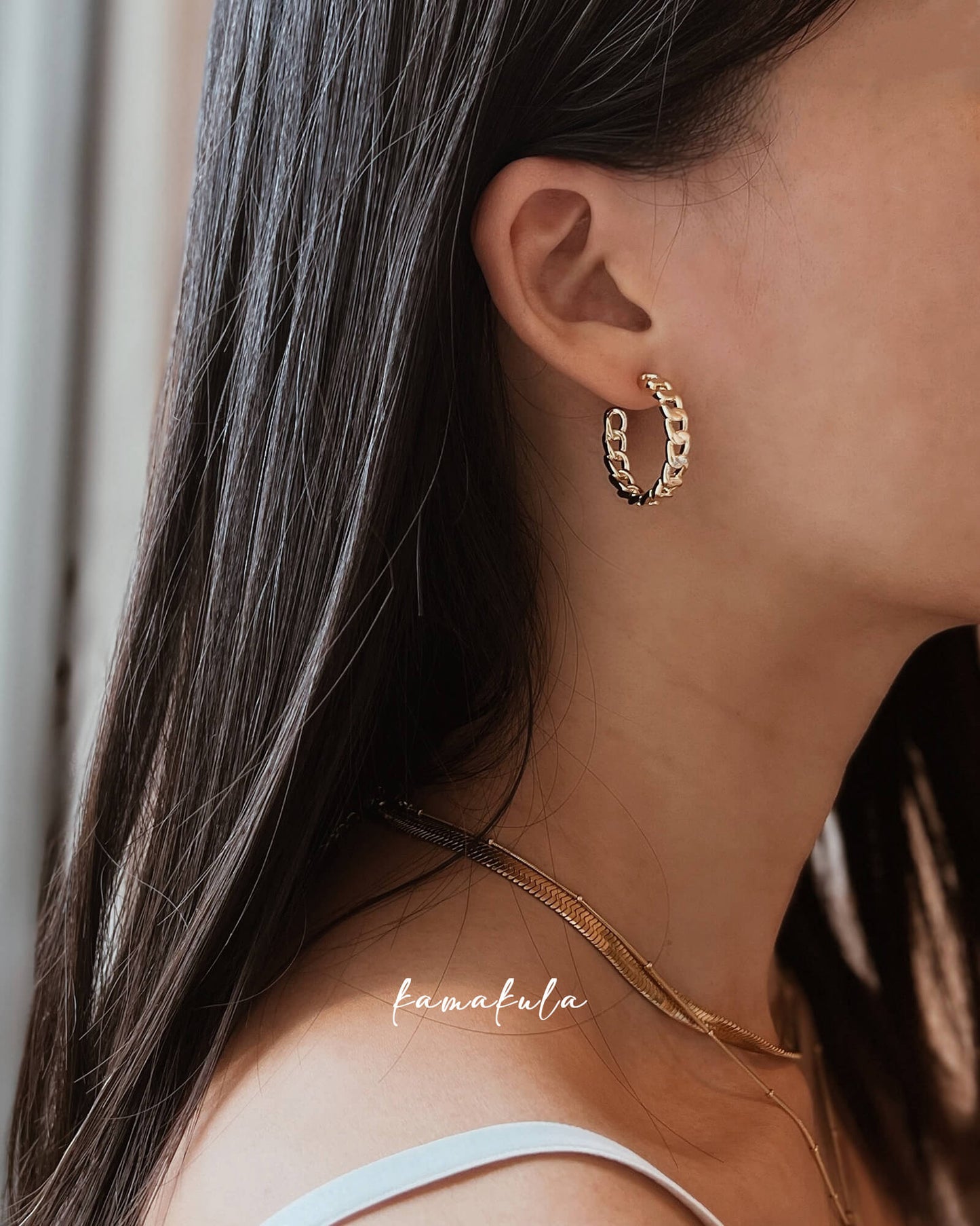 Chain Link Hoop Earrings