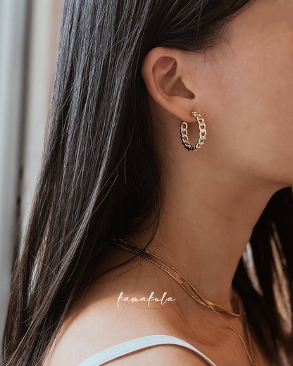 Chain Link Hoop Earrings
