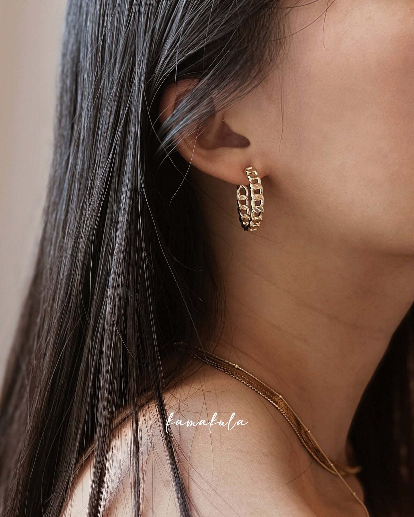 Chain Link Hoop Earrings