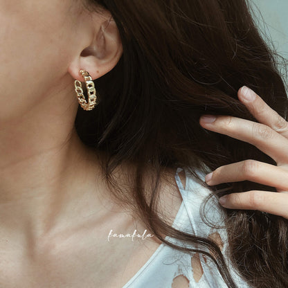 Chain Link Hoop Earrings