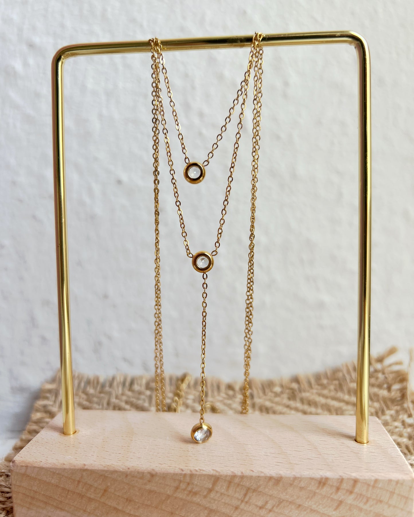 Zirconia Lariat Necklace Waterproof