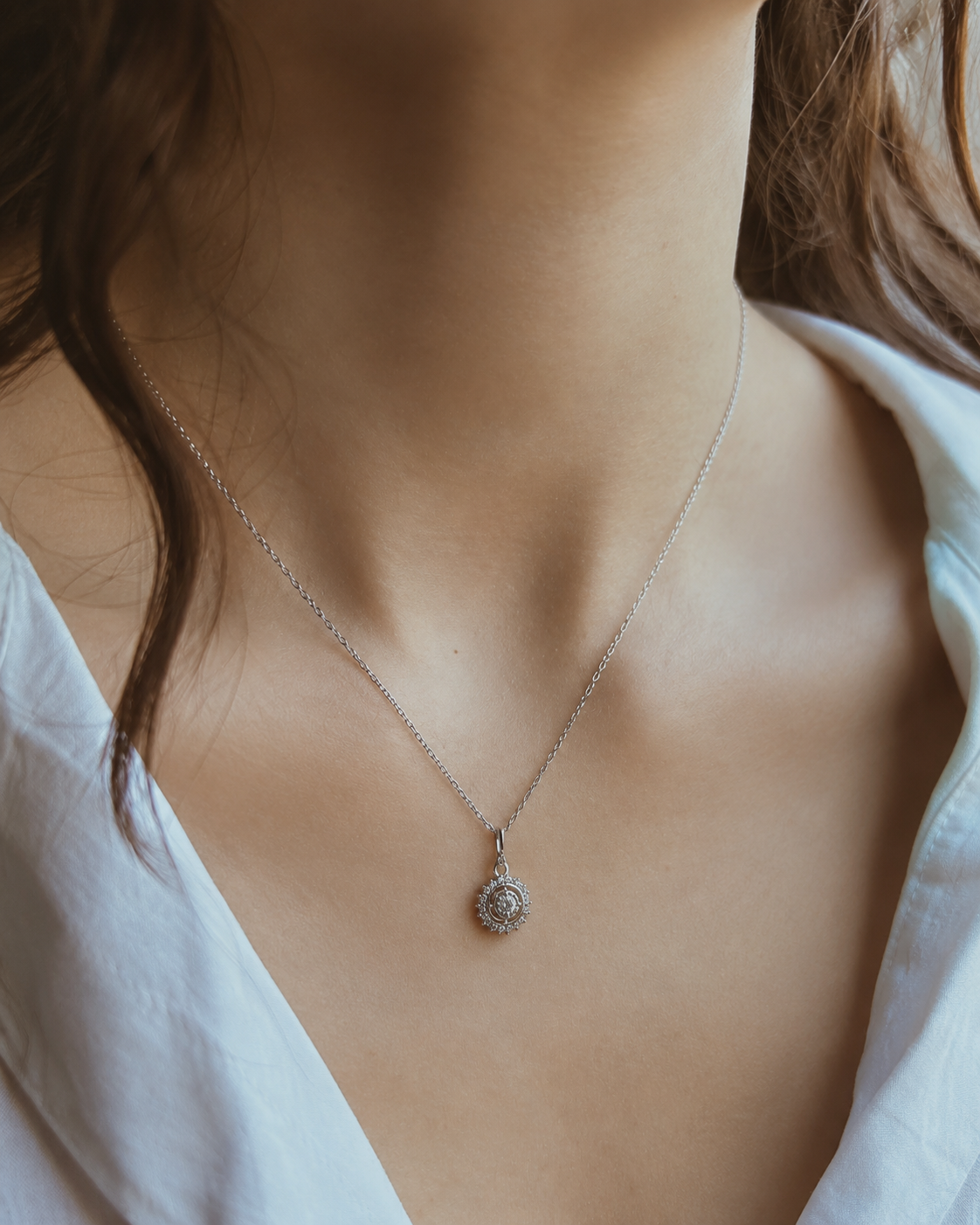 Wanderlust Compass Pendant Necklace 925 Silver