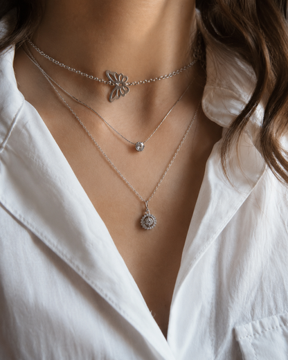 Wanderlust Compass Pendant Necklace 925 Silver