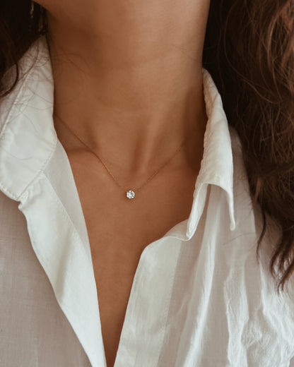 Zirconia Solitaire Necklace Waterproof