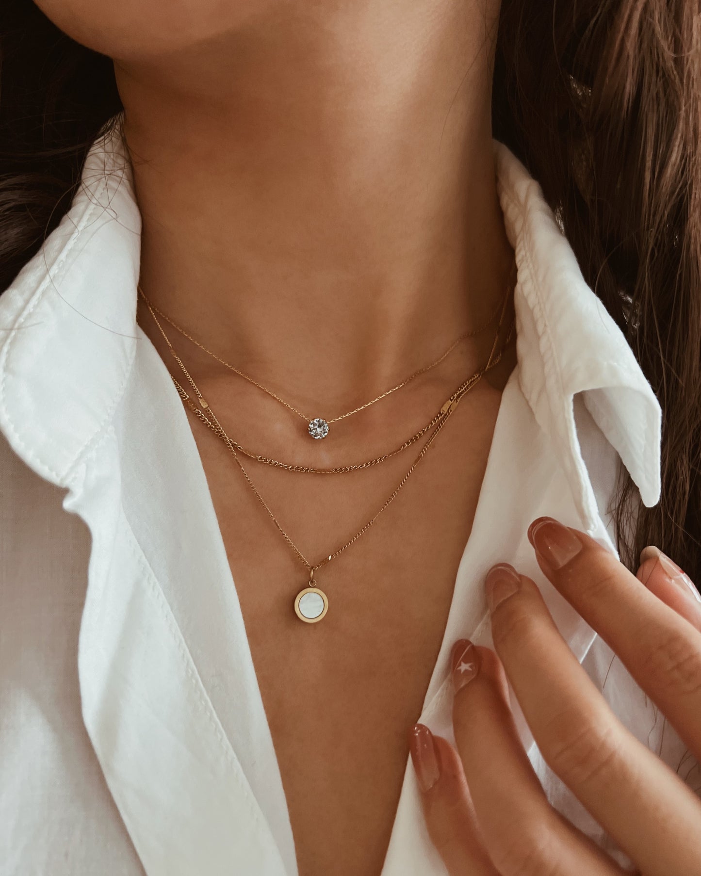 Zirconia Solitaire Necklace Waterproof
