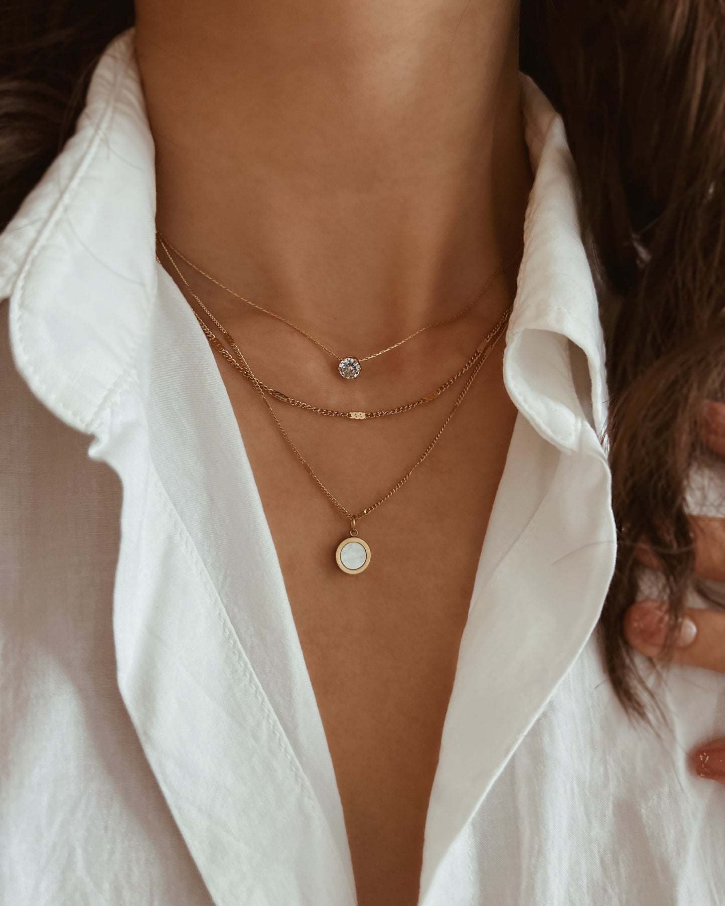 Zirconia Solitaire Necklace Waterproof