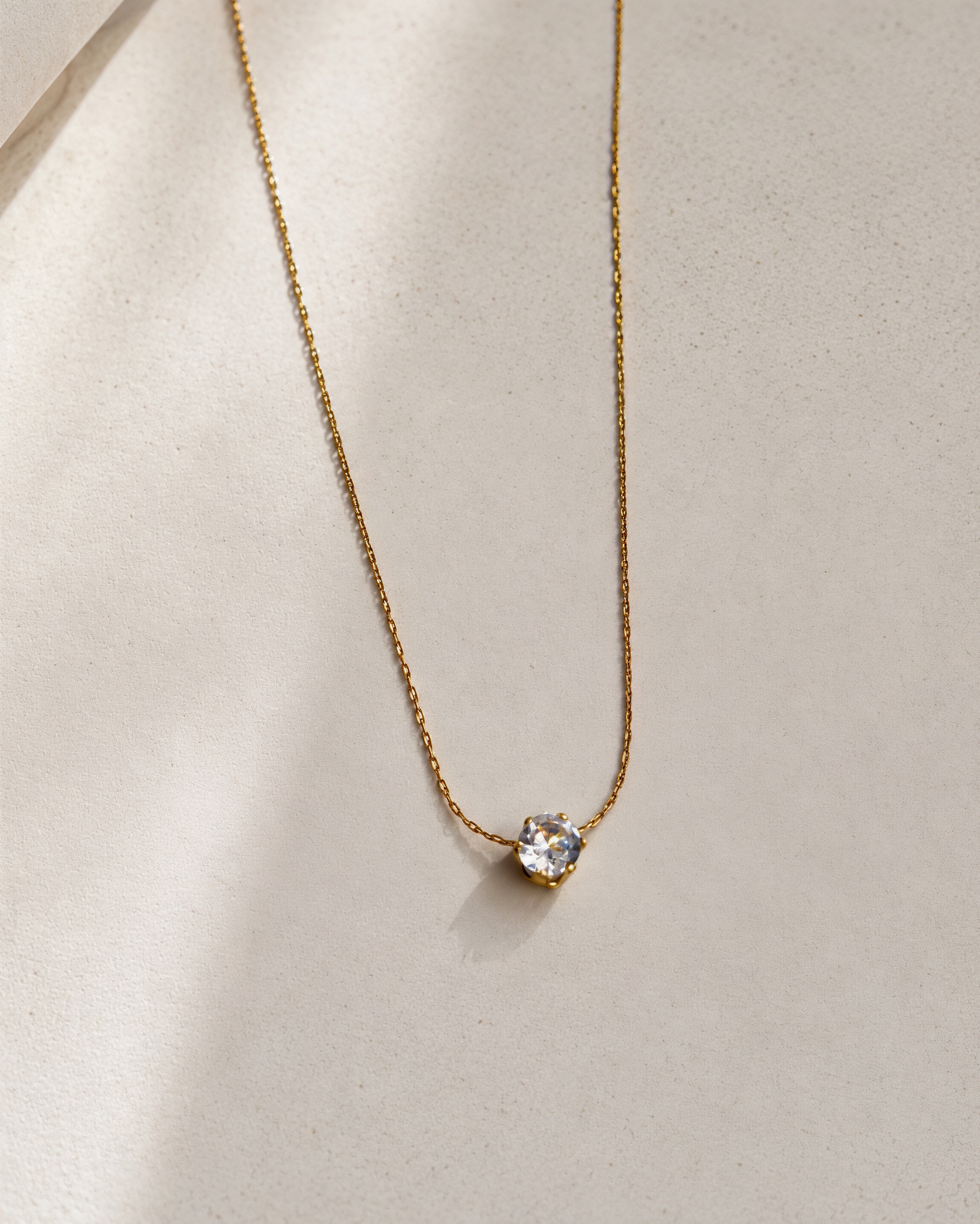 Zirconia Solitaire Necklace Waterproof