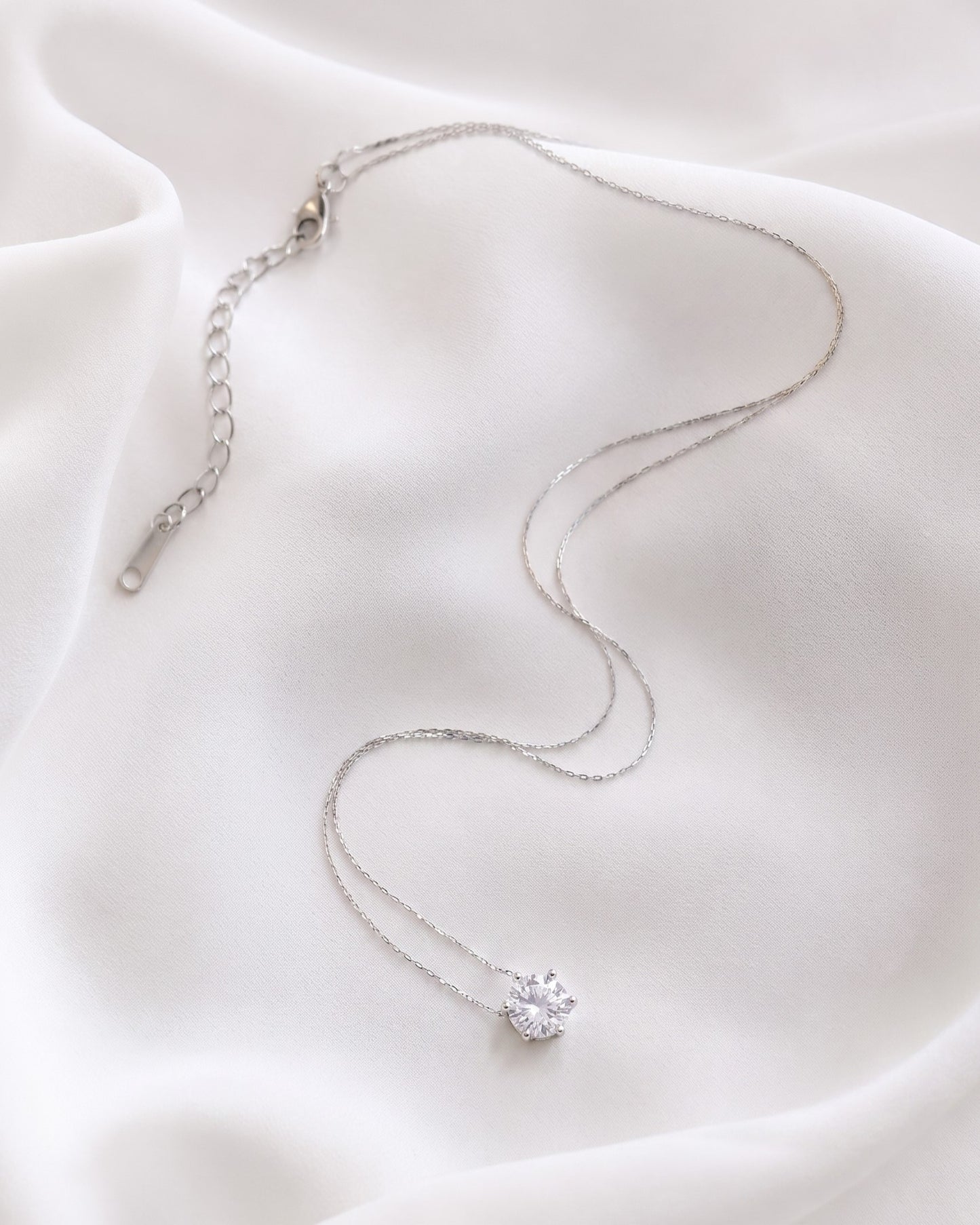 Zirconia Solitaire Necklace Waterproof