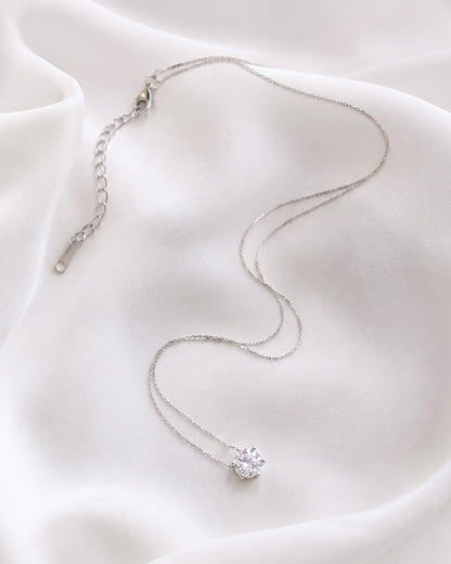 Zirconia Solitaire Necklace Waterproof