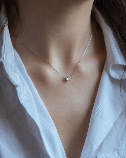 Zirconia Solitaire Necklace Waterproof