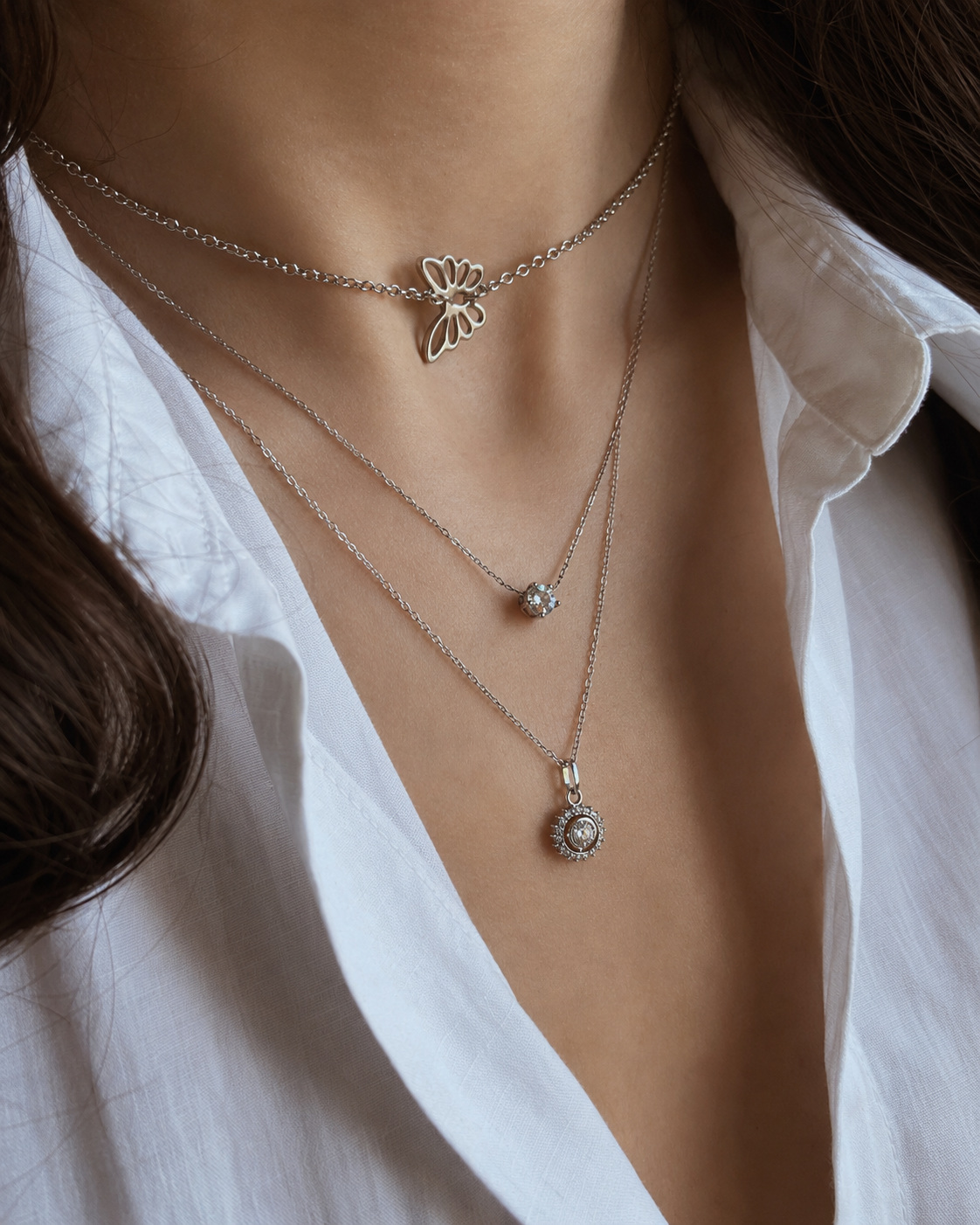 Zirconia Solitaire Necklace Waterproof