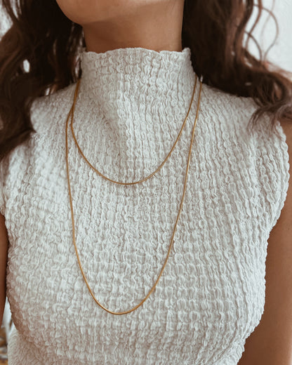 Long Layering Snake Chain Necklace Waterproof