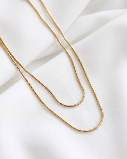 Long Layering Snake Chain Necklace Waterproof