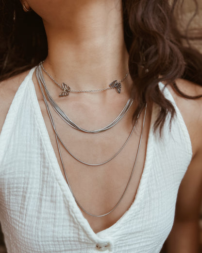 Long Layering Snake Chain Necklace Waterproof