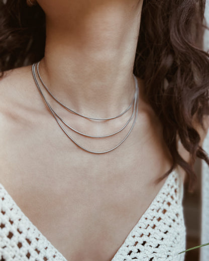 Long Layering Snake Chain Necklace Waterproof