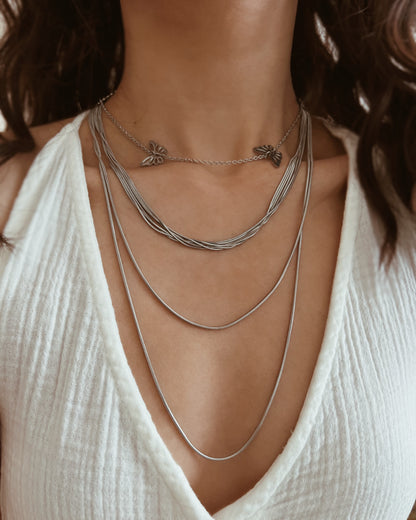 Long Layering Snake Chain Necklace Waterproof