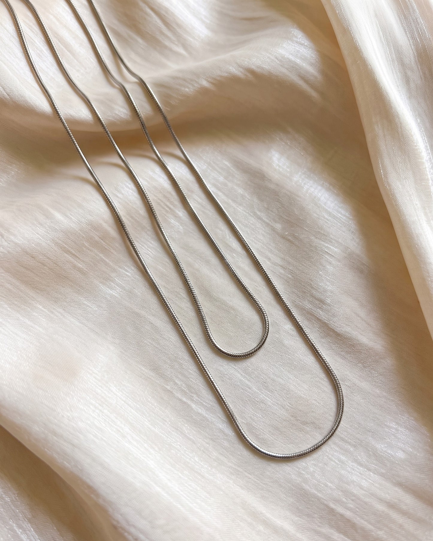 Long Layering Snake Chain Necklace Waterproof