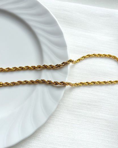 Classic Twisted Rope Chain Necklace Waterproof