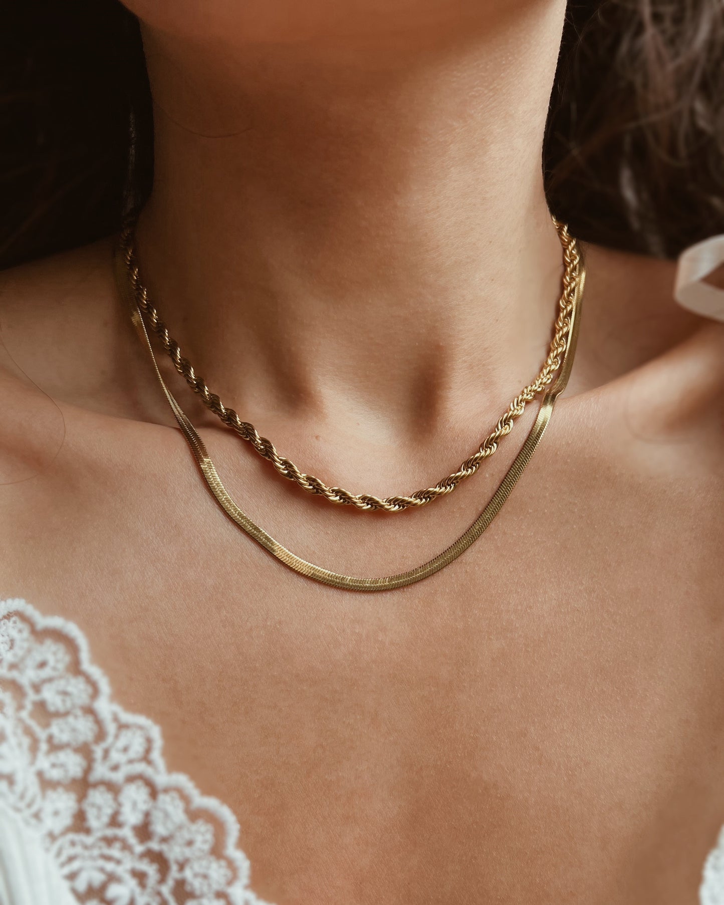 Classic Twisted Rope Chain Necklace Waterproof