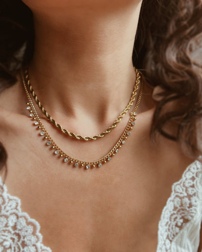 Classic Twisted Rope Chain Necklace Waterproof