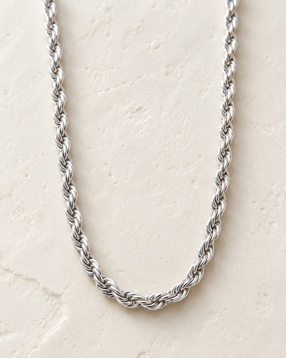 Classic Twisted Rope Chain Necklace Waterproof