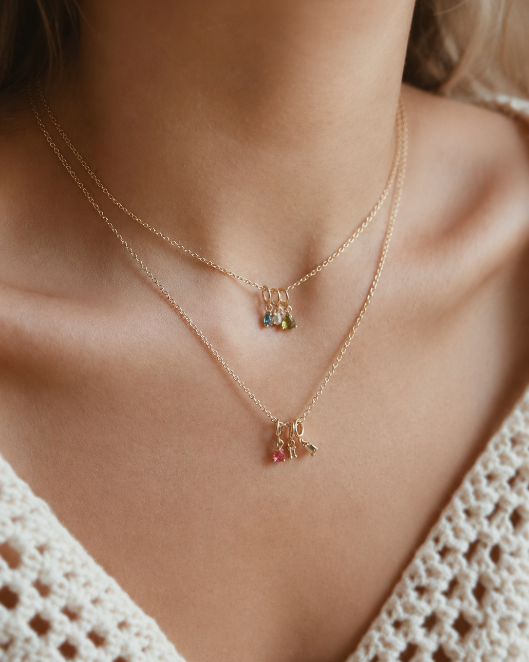 Personalized Birthstone Charm Necklace