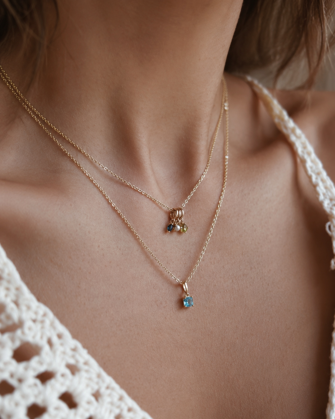 Personalized Birthstone Charm Necklace