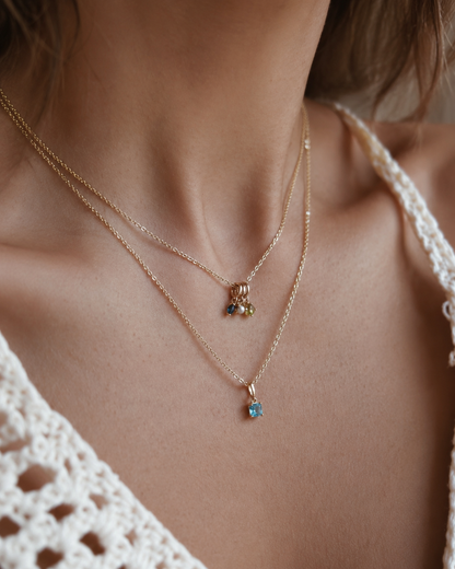Personalized Birthstone Charm Necklace