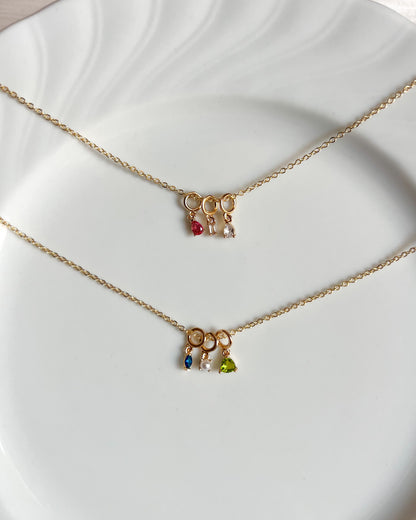 Personalized Birthstone Charm Necklace