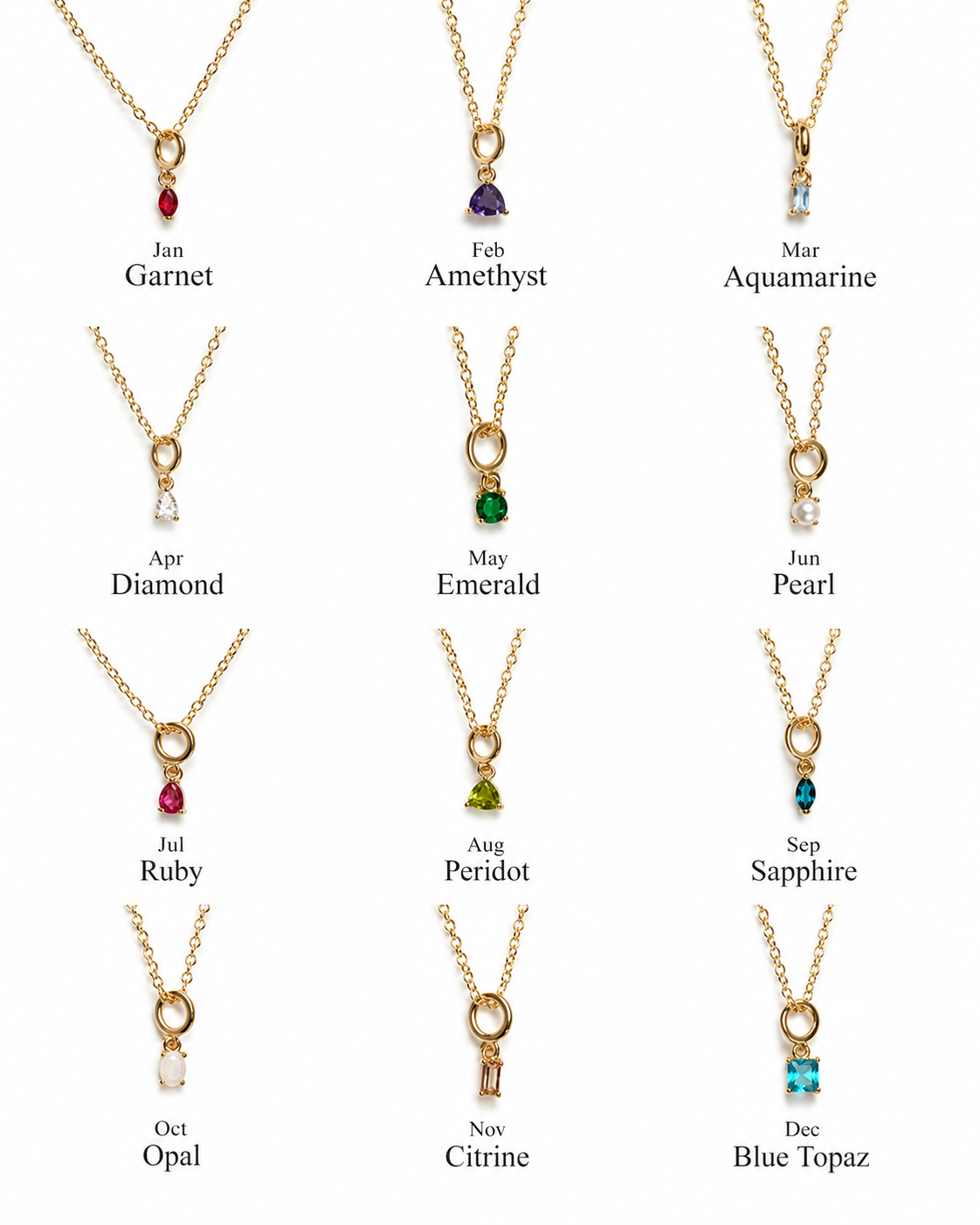 Personalized Birthstone Charm Necklace