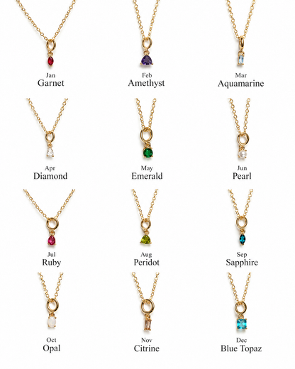 Personalized Birthstone Charm Necklace