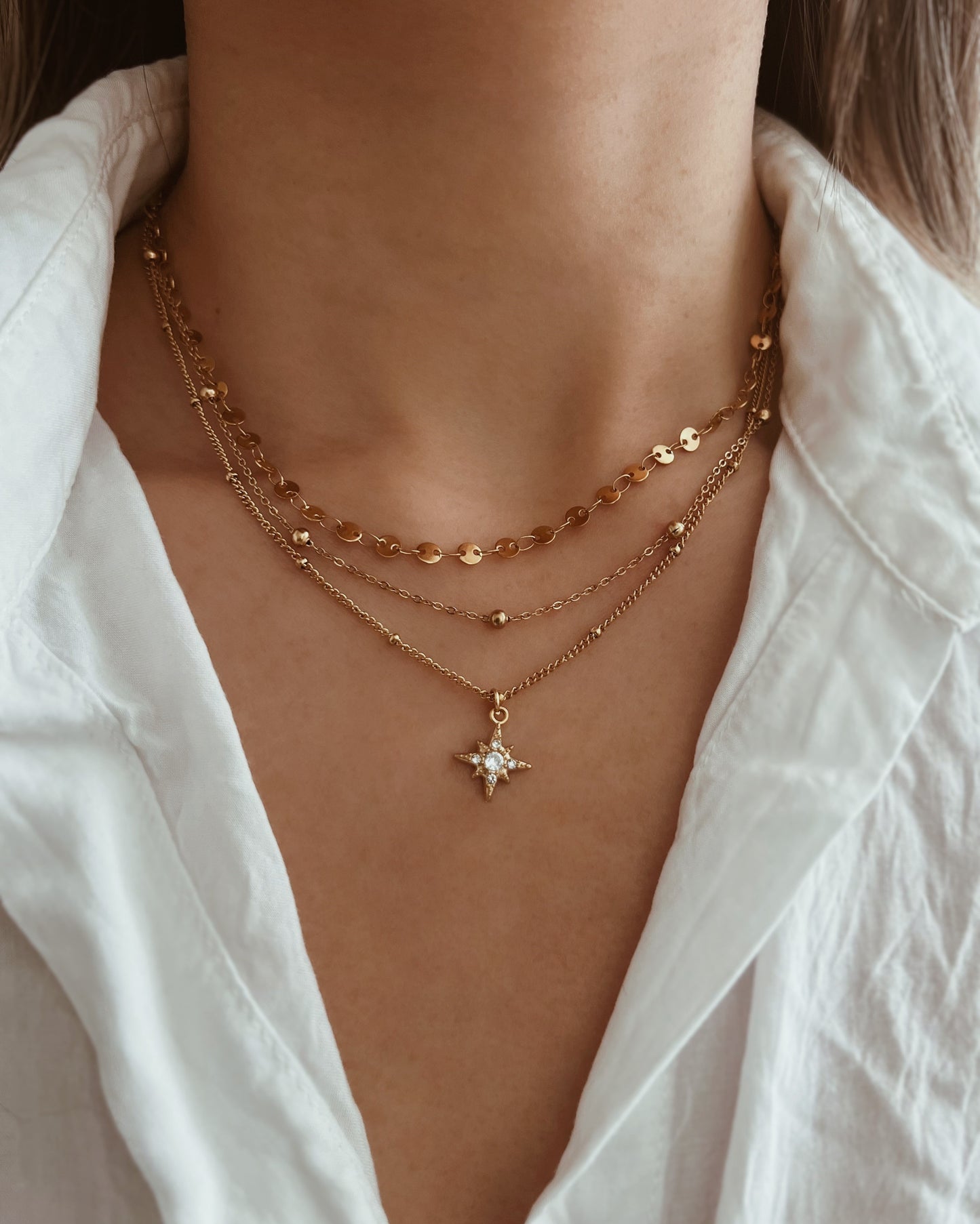 Celestial Layered Necklace Set Waterproof