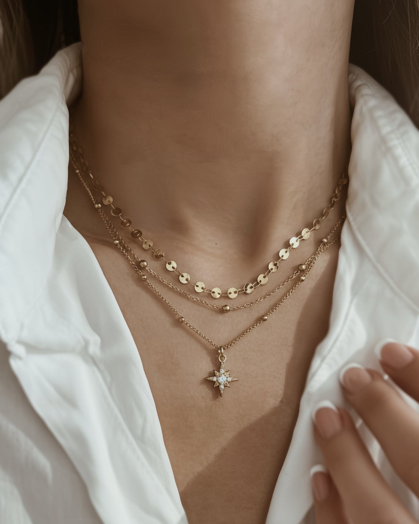 Celestial Layered Necklace Set Waterproof
