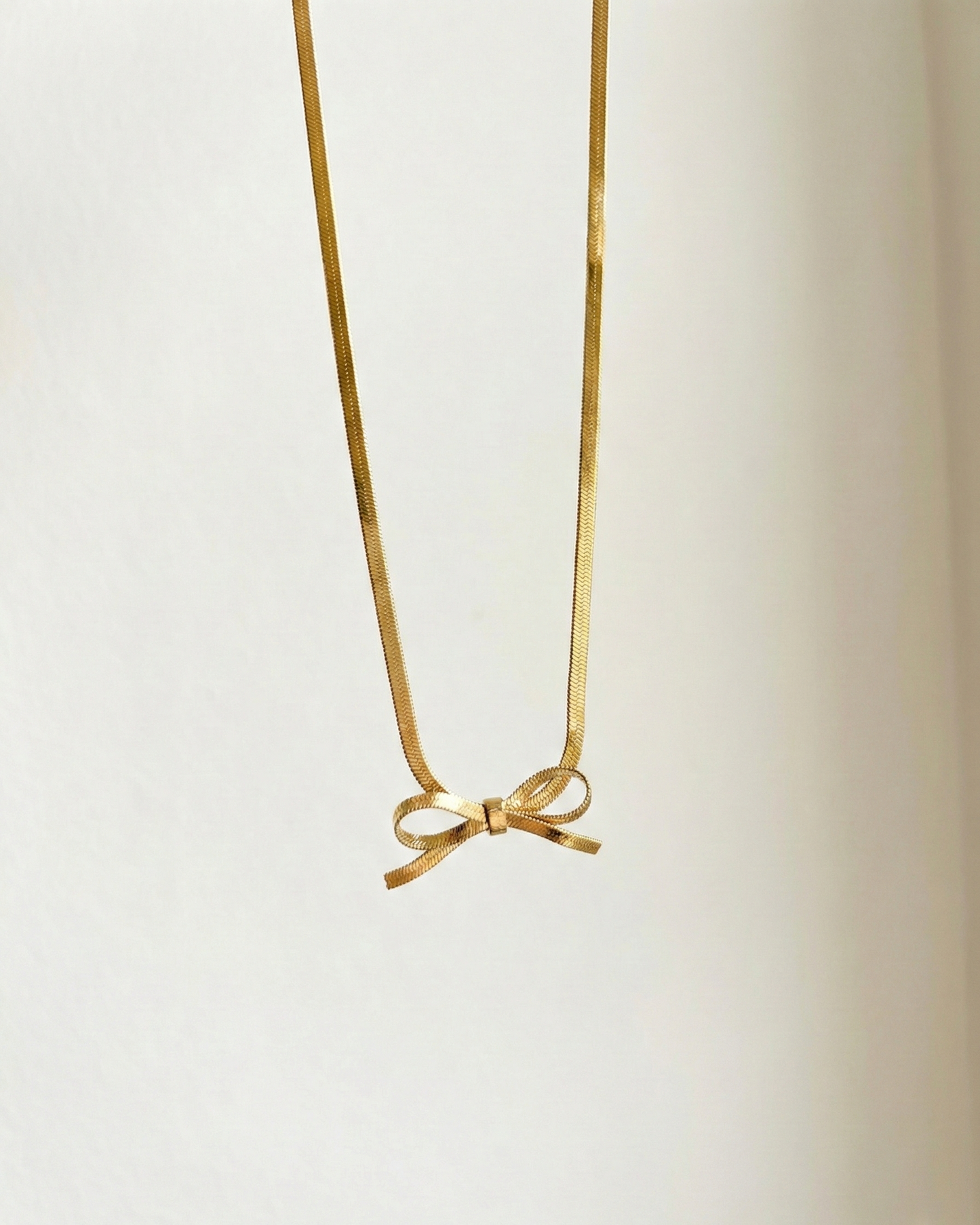 Bow Herringbone Choker Necklace Waterproof