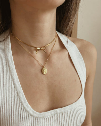 Bow Herringbone Choker Necklace Waterproof