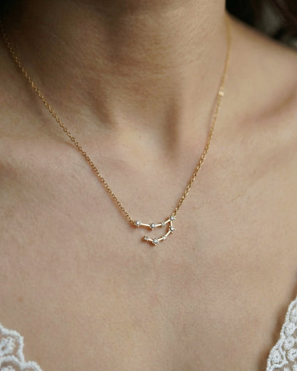 Zodiac Constellation Necklace Waterproof (Gold)
