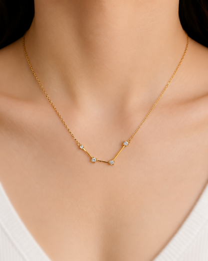 Zodiac Constellation Necklace Waterproof (Gold)